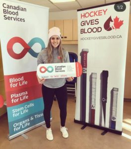 Hockey gives blood